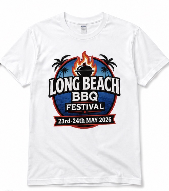 Long Beach BBQ Festival T-Shirt White